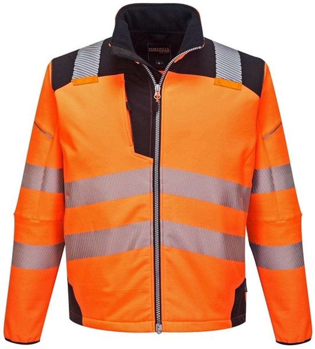 Hoge Zichtbaarheid Softshell Werkjas - Waterafstotend en Ademend - XXL - Oranje/Zwart