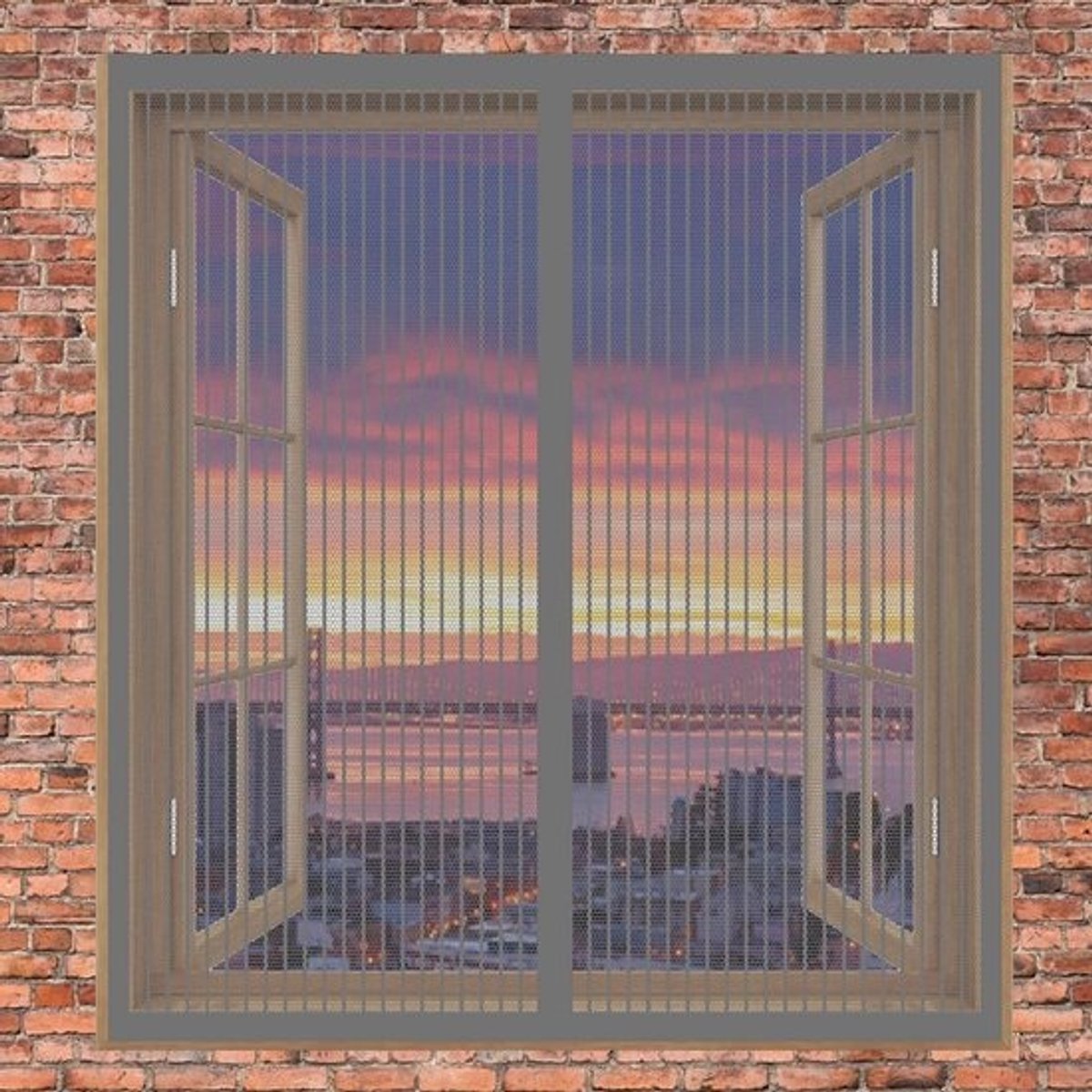 Magnetisch Raamscherm - Insectenhor Raam - Insecten Buiten Houden - Automatisch Sluitend - 130 x 90 cm - Grijs