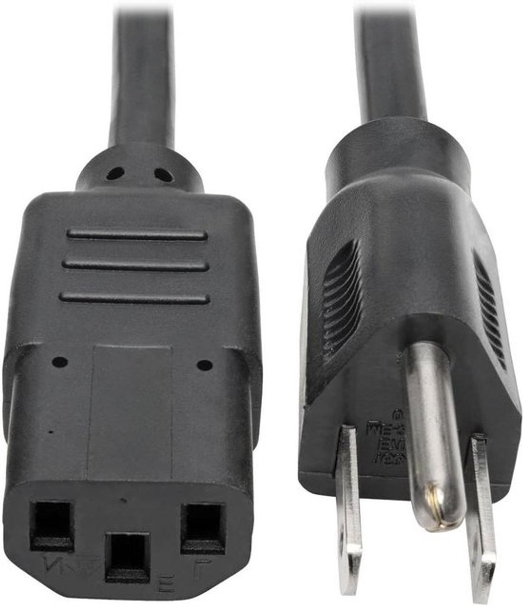Computer Netsnoer - Voedingskabel PC - Stroom Aansluiten - 18AWG SJT - 3 meter - Zwart