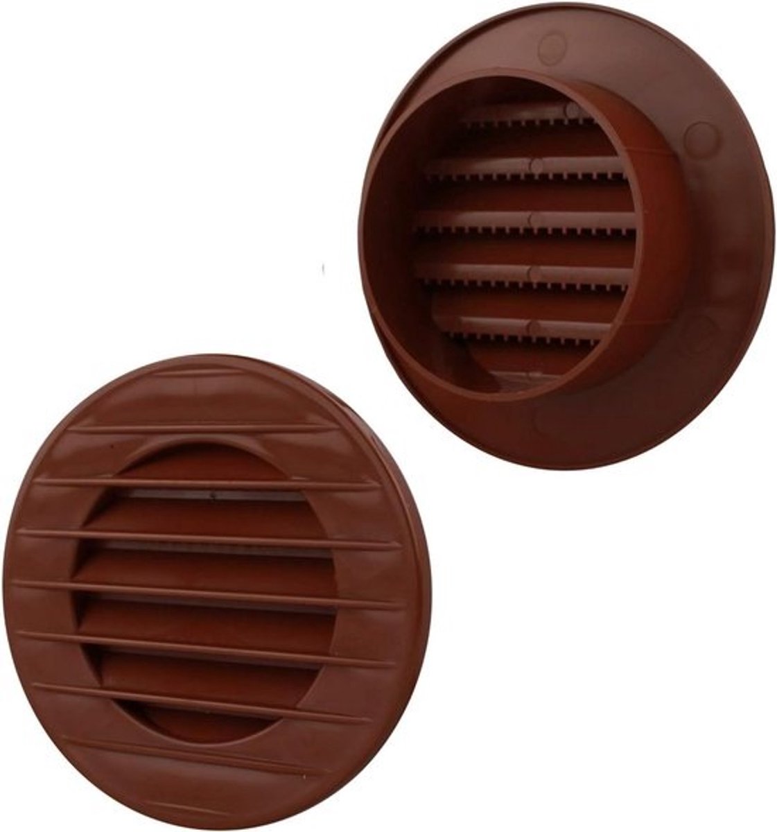 Ventilatierooster Baksteenrood - Afvoerrooster Buitenrooster - Ventilatie Creëren - Geïntegreerde Insectenbescherming - Ø 60 mm - Baksteenrood