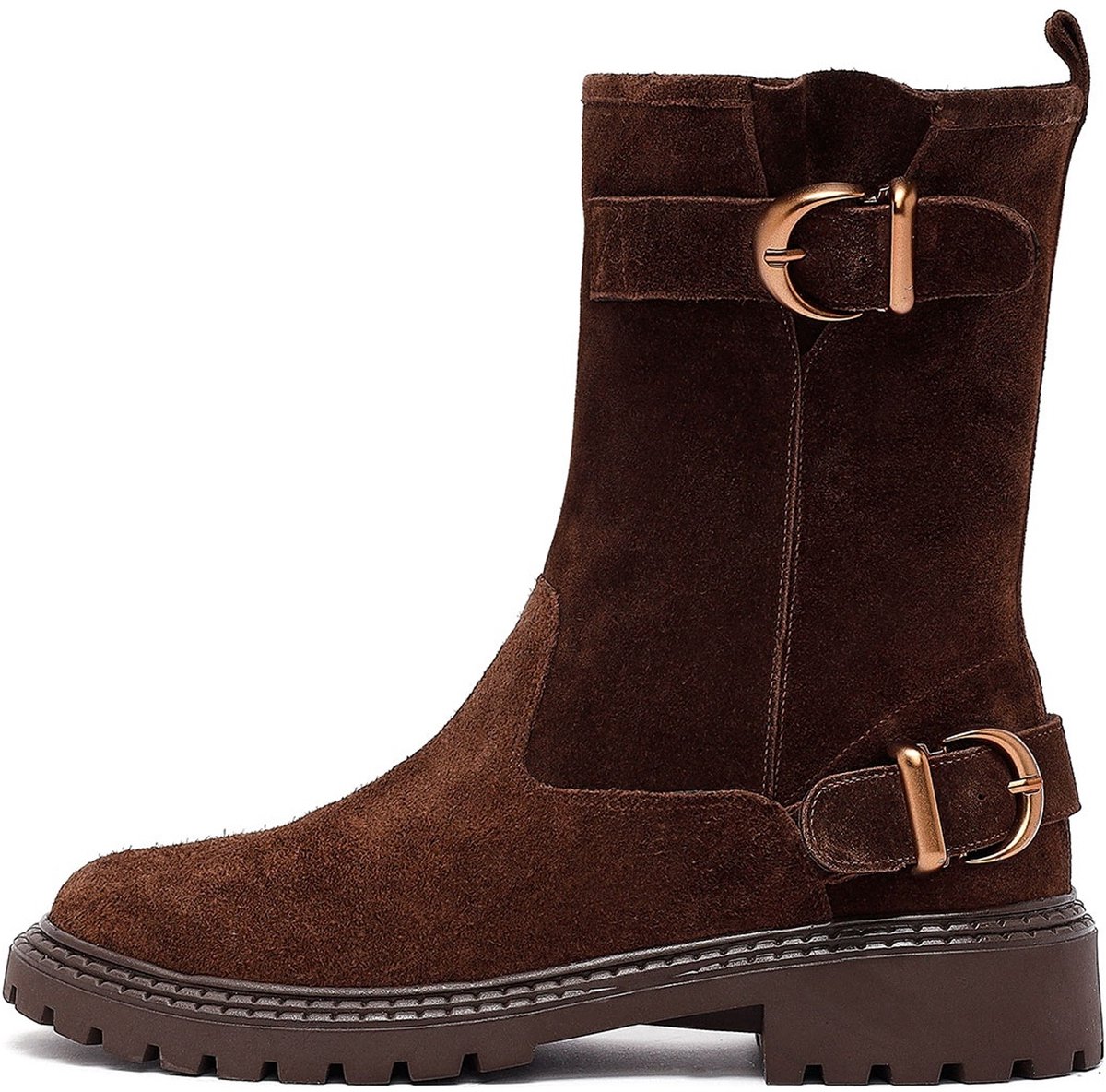DERIMOD Chunky Gesplaarzen Suède Chunky Gesplaarzen