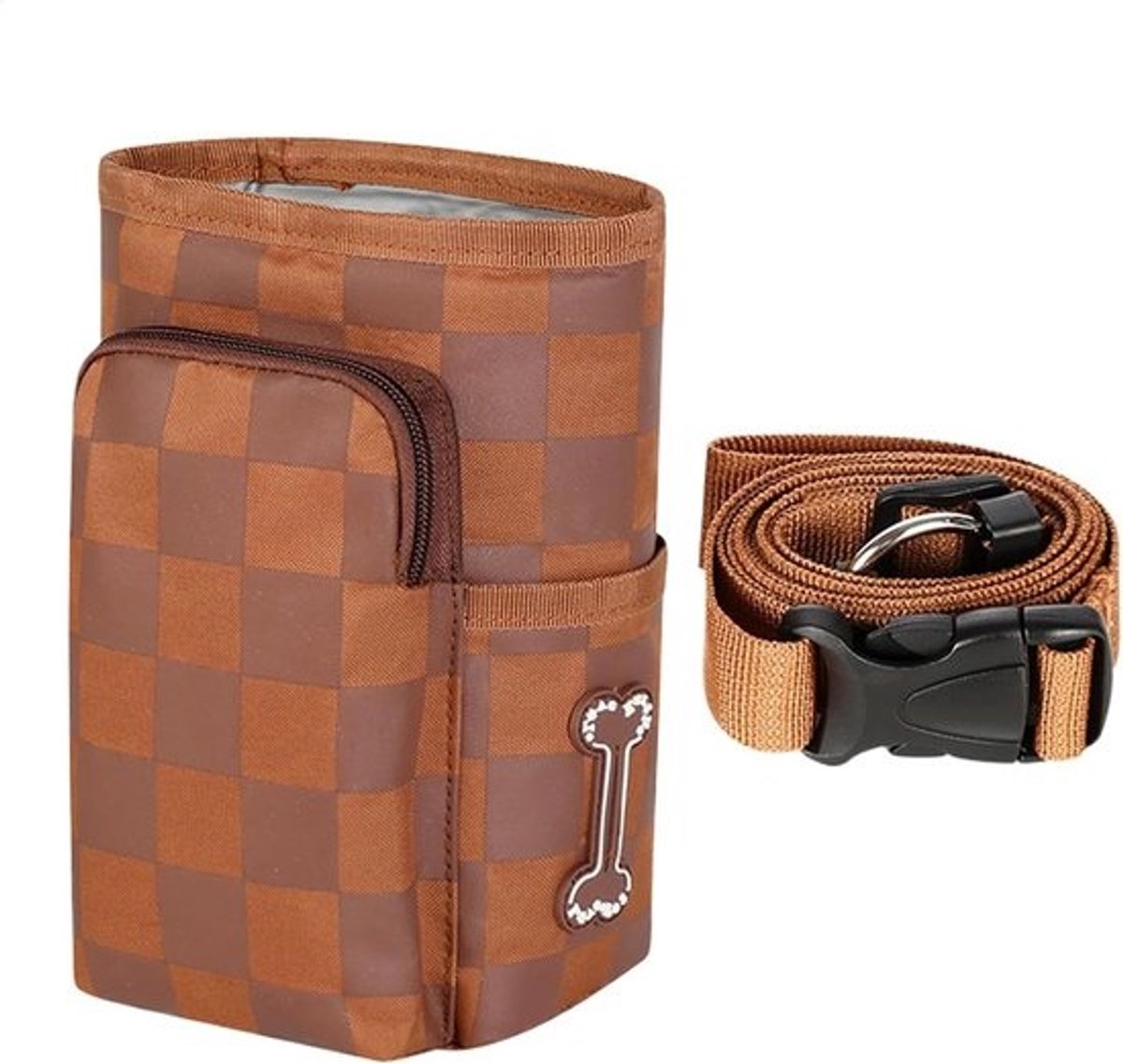 Honden Trainingszak - Snack Tas - Honden Uitlaten - Magnetische Sluiting - 12.5 x 8 x 19 cm - Bruin