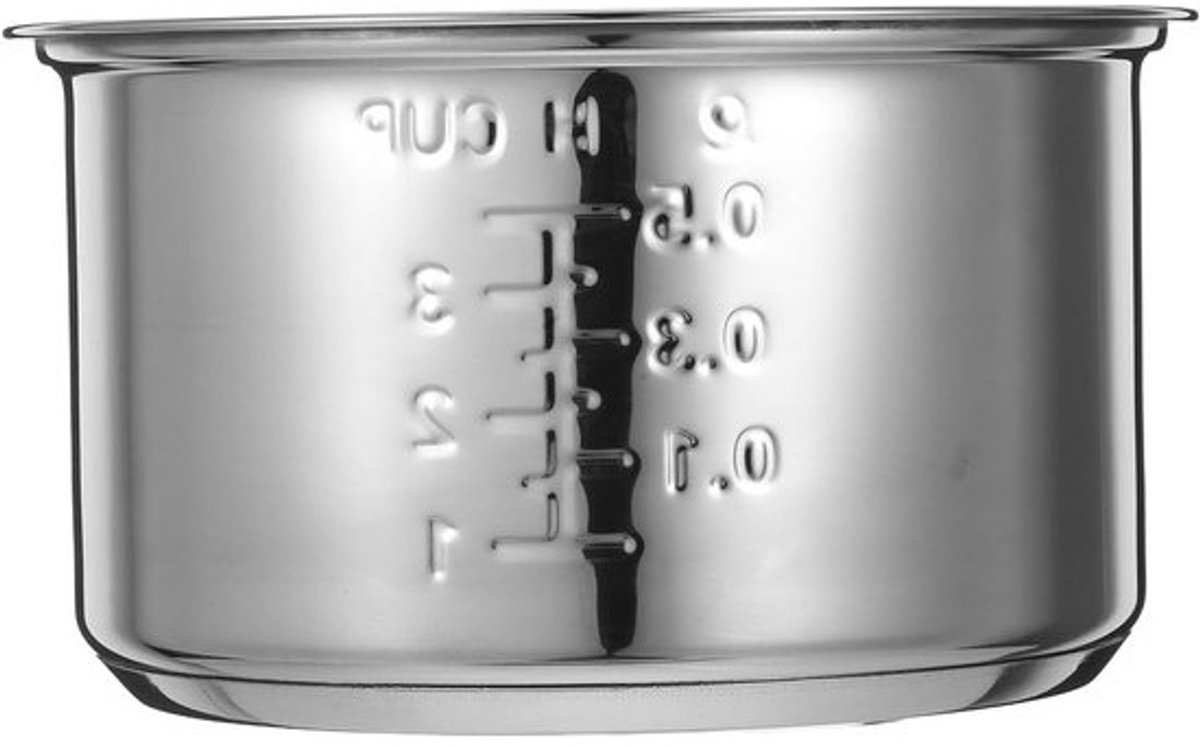 Rijstkoker Binnenpan - Vervangende Pot - Rijst Koken - Universeel Geschikt - 17x17x9.5 cm - Zilver