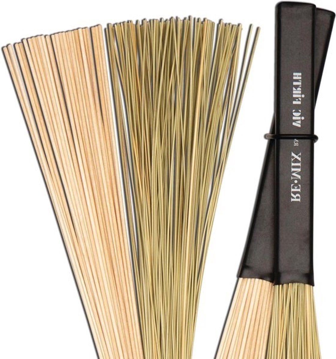 Drum Borstels - Percussie Borstels - Muziek Maken - Combinatie Set - 2 Paar - Natuurlijk