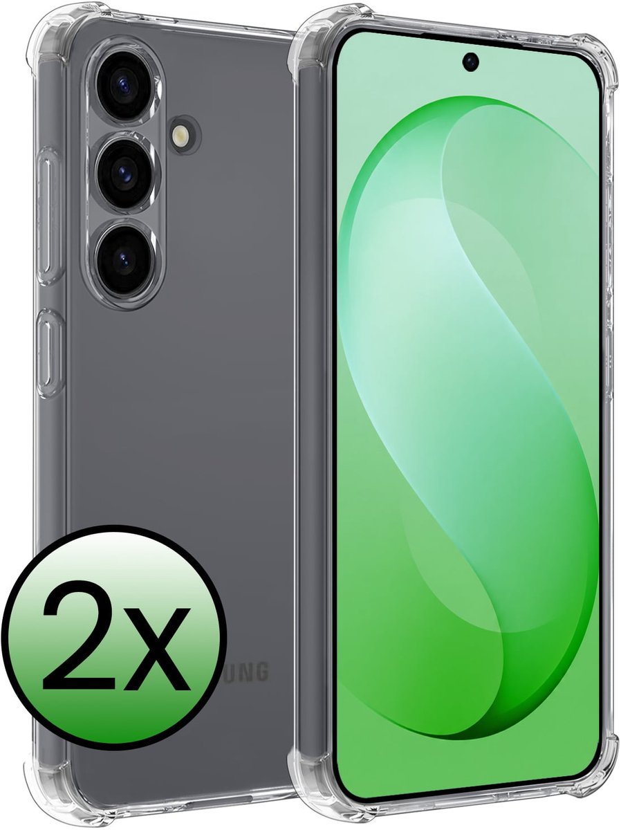 Hoesje 2 Stuks - Geschikt voor Samsung Galaxy S26 FE - Sterk & Shockproof - Siliconen Case - Back Cover - Telefoon Hoes Shock Proof - Transparant