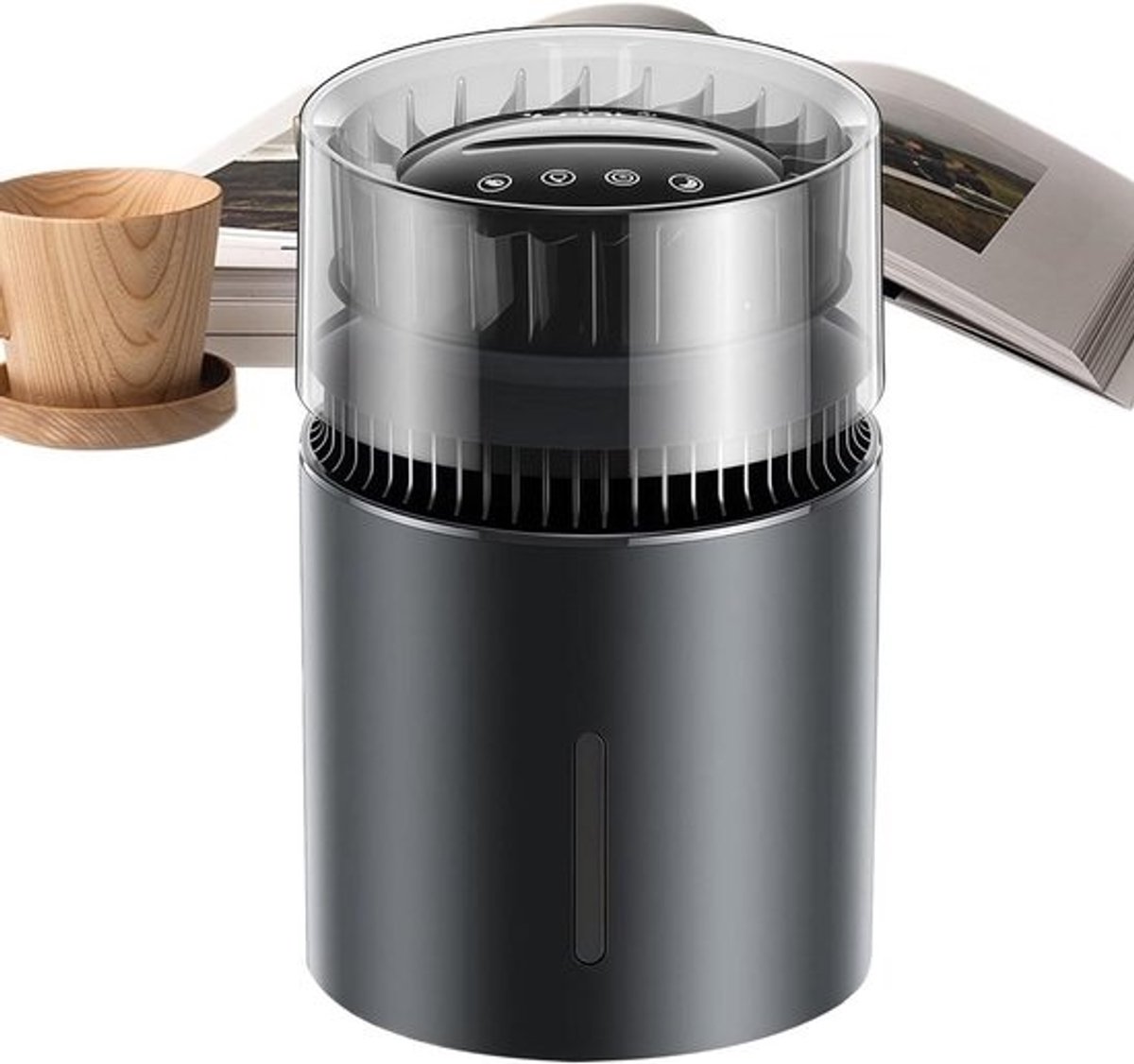 Tafelluchtbevochtiger - Luchtverfrisser Apparaat - Binnenklimaat Verbeteren - Negatieve Ionenzuivering - 5 Liter Tank - Grijs