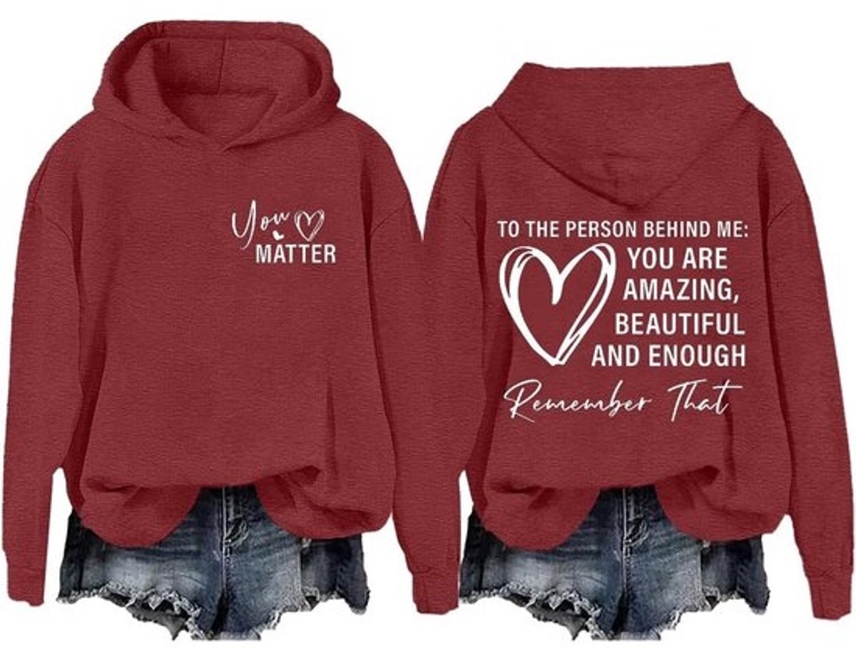 Oversized Hoodie - Dames Sweatshirt - Casual Kleding - Met Capuchon En Zakken - Rood