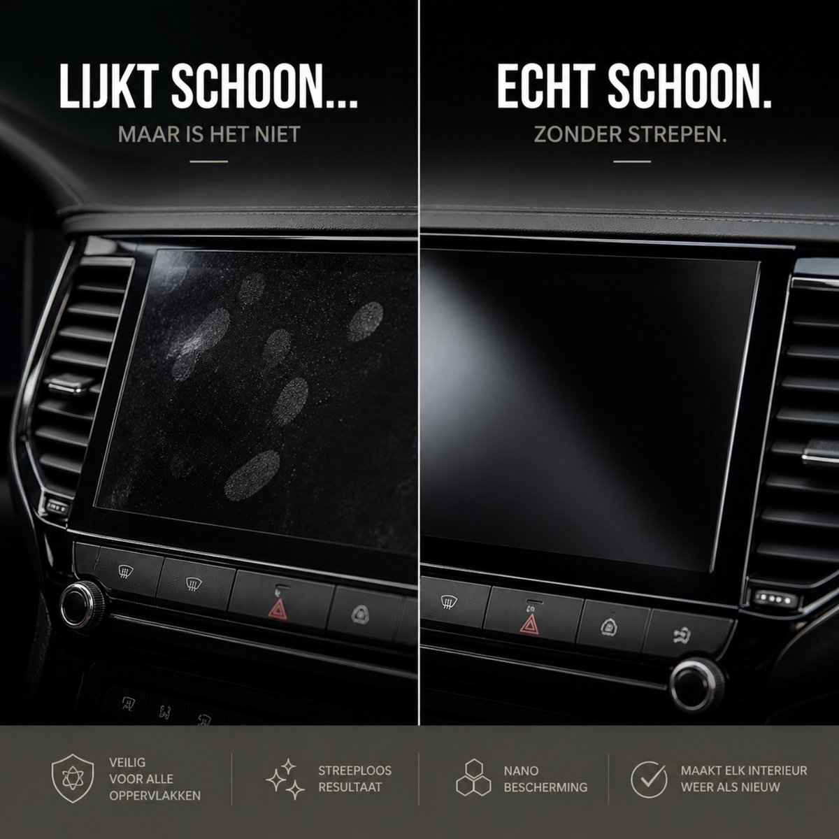 Interieur & Beeldschermreiniger met Nano Coating & 40x40cm Droogdoek Set - Dashboard & Touchscreen Reiniger - 500 ml - BLINKT – foto 6