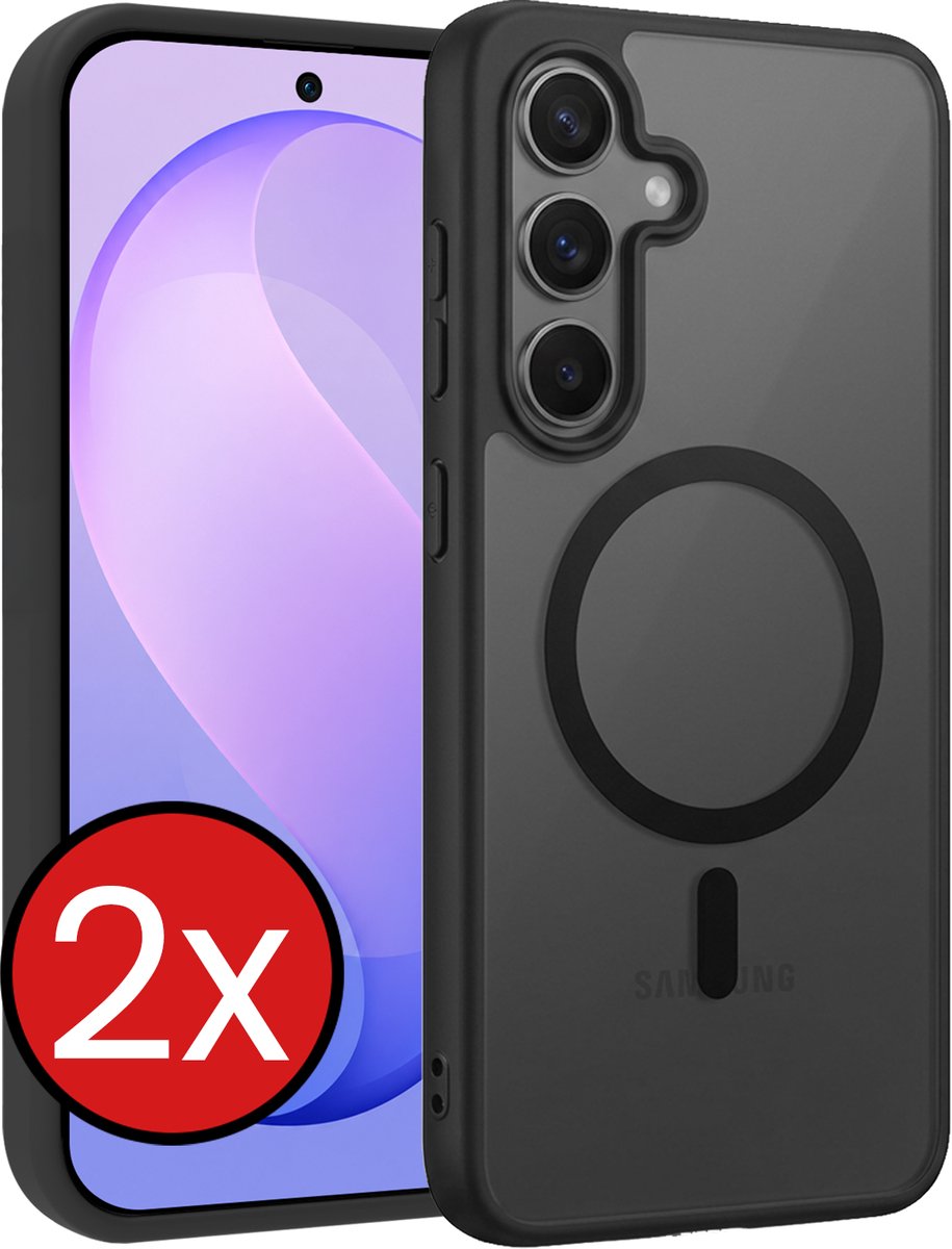 Hoesje - 2 Stuks - Geschikt voor Samsung Galaxy S26 FE - Magsafe Compatible - Sterk & Shockproof - Shock Proof Case - Back Cover - Telefoon Hoes - Telefoonhoes - Zwart