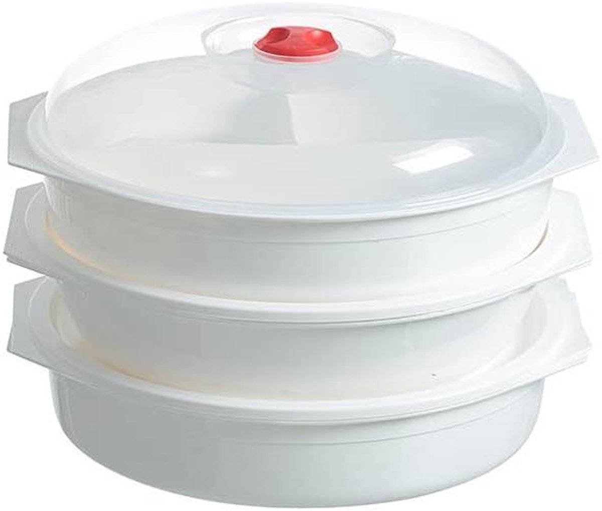 Magnetron Schalen - Voedsel Containers - Eten Opwarmen - Met Geventileerd Deksel - 3 Delige Set - Wit Helder