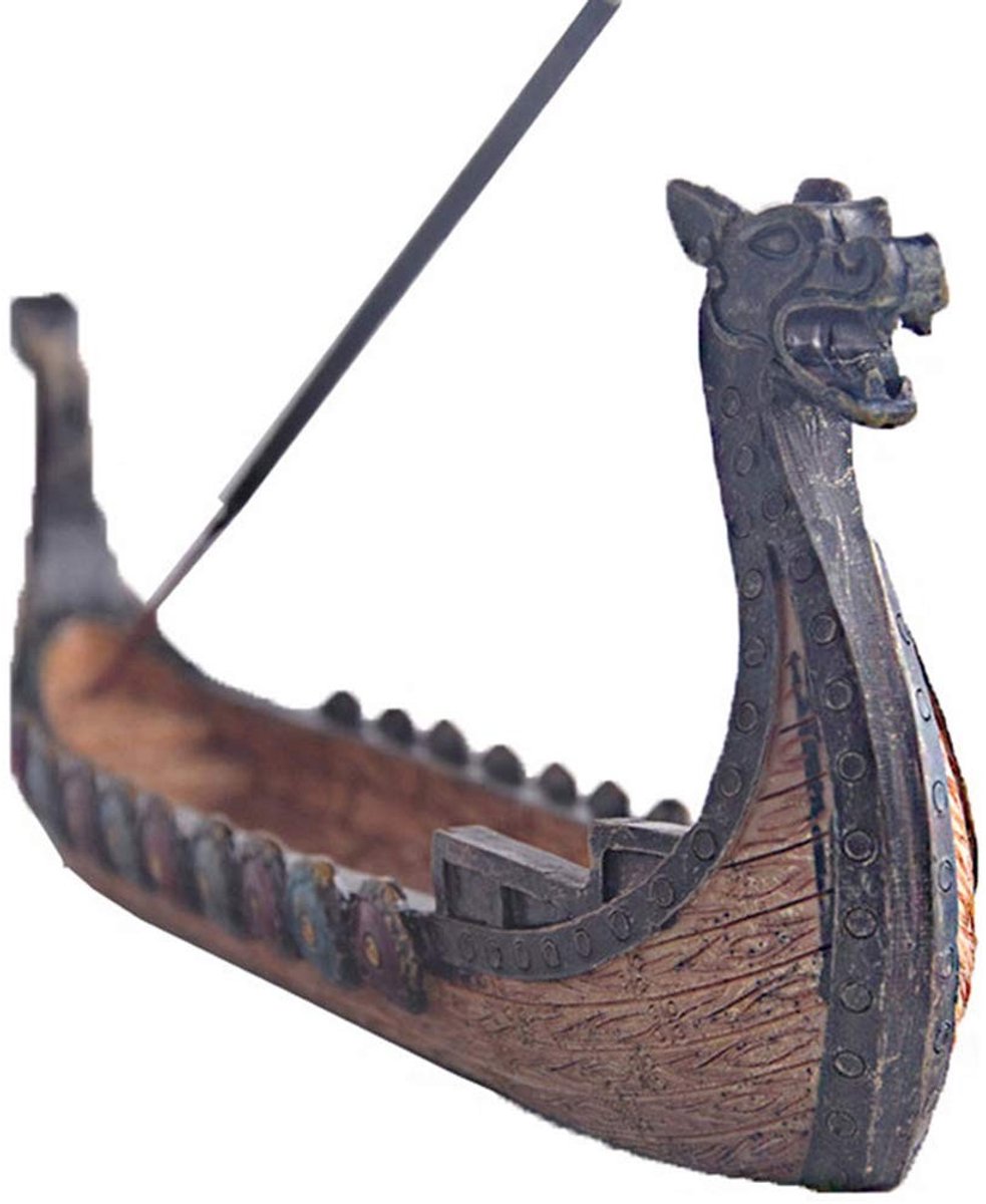 Dailygoods- Vikingschip Hars Decoratie - Retro Ornament - Viking Boot Model - Wierookhoude