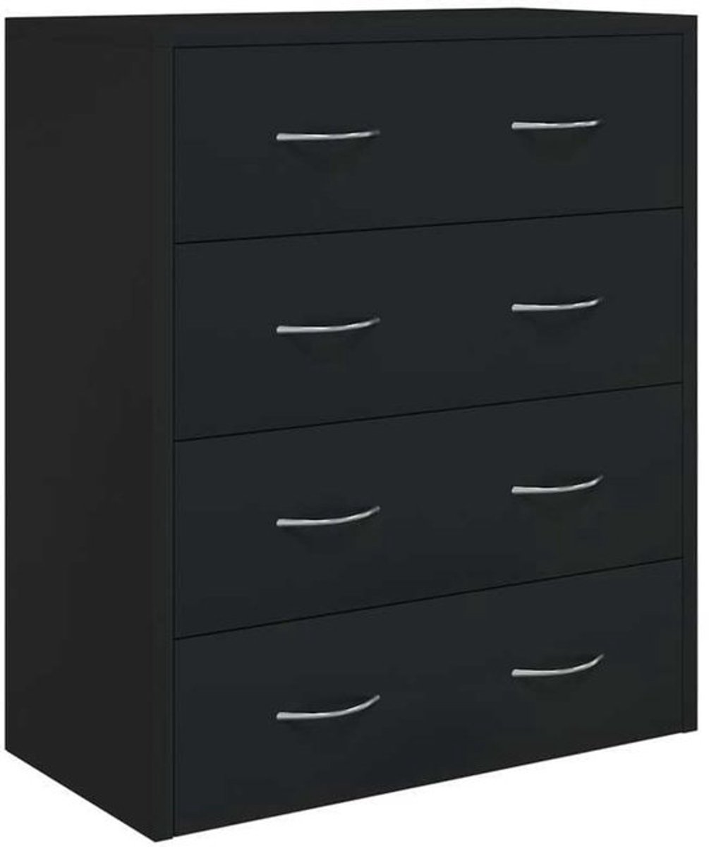 Dressoir – Kast – Ladekast – Opbergmeubel – Sideboard – Zwart – Compact Formaat 60x30,5x71 cm – Duurzaam Hout en Kunststof