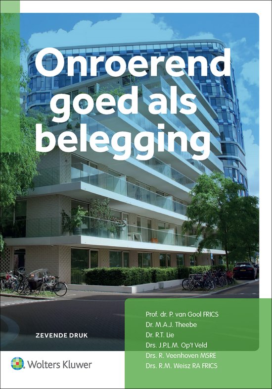 Boekomslag 'Onroerend goed als belegging', zevende druk. Moderne appartementen met balkons en veel glas.