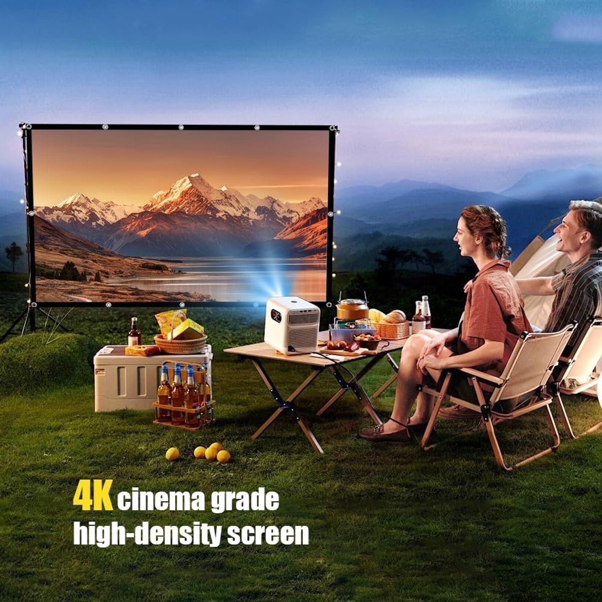 Opvouwbaar 100 inch projectorscherm 16:9 HD, dubbelzijdig en anti-rimpel, ideaal voor school, vergaderingen en thuisgebruik, 221 x 125 cm