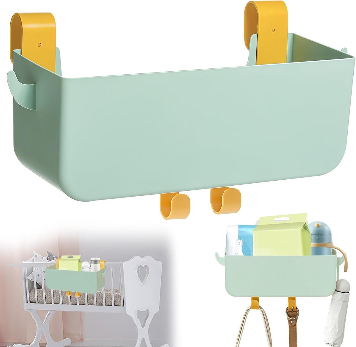 SnelShoppen - Diaper Table Organiser - Multifunctionele Baby Diaper Bag - Hangende Organisatie voor Verschoontafel - Groene Opbergoplossing voor Luier