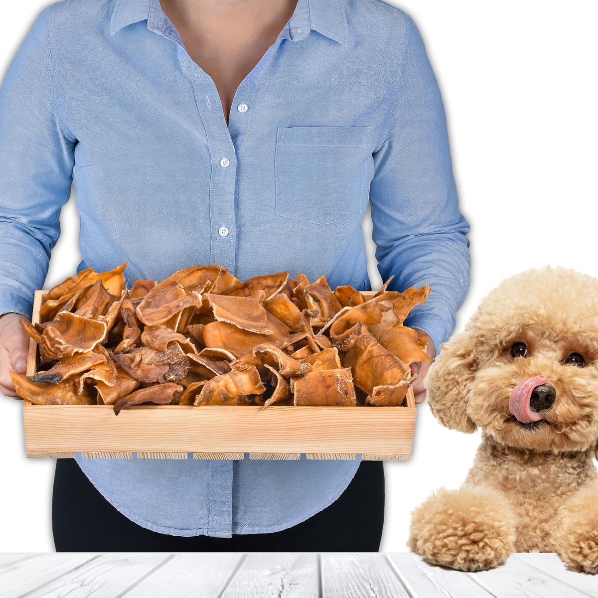 Thijox - Gesneden Varkensoren voor Honden 1 kg | 100% Natuurlijke Kauwartikelen | Graanvrij & Langdurig Kauwplezier | Ideaal voor Kleine en Grote Hond