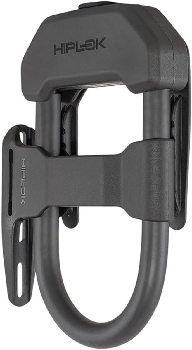 SnelShoppen - Hiplok DX D-lock met FRAME CLIP, Unisex, All Black, Stevige Beveiliging, Ratelvrije D-lock, Fietsaccessoire, 15 cm x 8.5 cm
