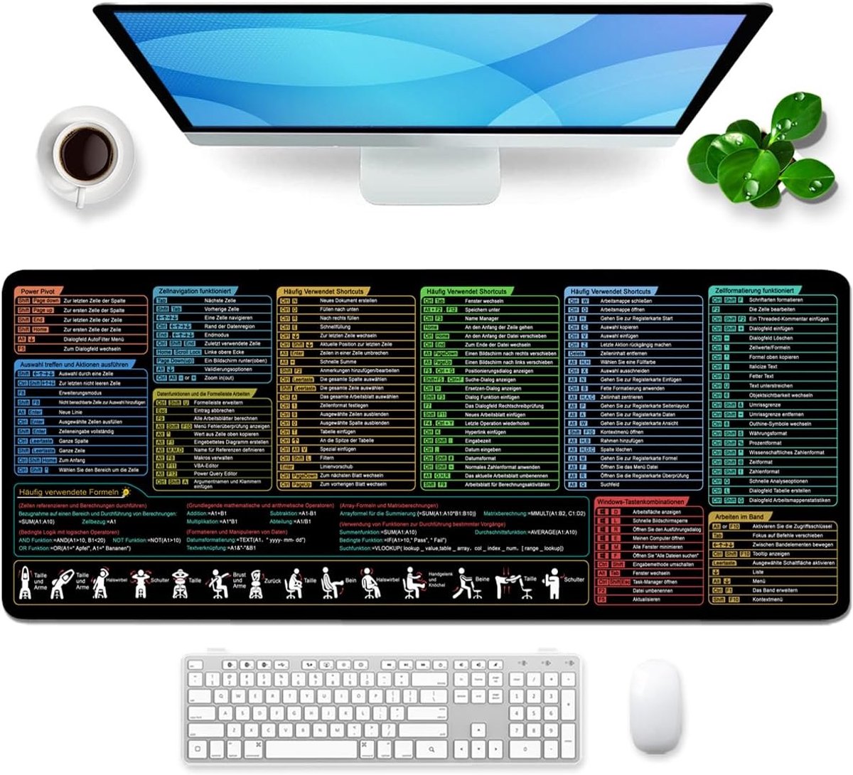 SnelShoppen - XL Muismat Gaming 80 x 30 cm - Duits - Professionele Bureaumat - Ergonomisch - Voor Snelle Controle & Comfort - Perfect voor Thuis en Ka
