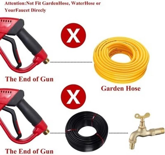 SnelShoppen - Hogedrukreiniger 5000 PSI, Hogedrukreinigingspistool met 5 Opzetstukken, Softgrip Handgreep, Reserveverlenging voor Auto Wassen van Snelshoppen — afbeelding 5