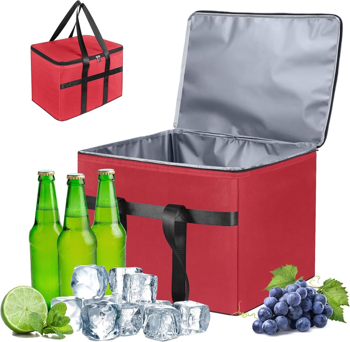 Thijox - Opvouwbare Koeltas 38 Liter - Geïsoleerde Boodschappentas voor 20 kg - Perfect voor Picknick, Buitenreizen, Camping en Tuin - Duurzaam en Han