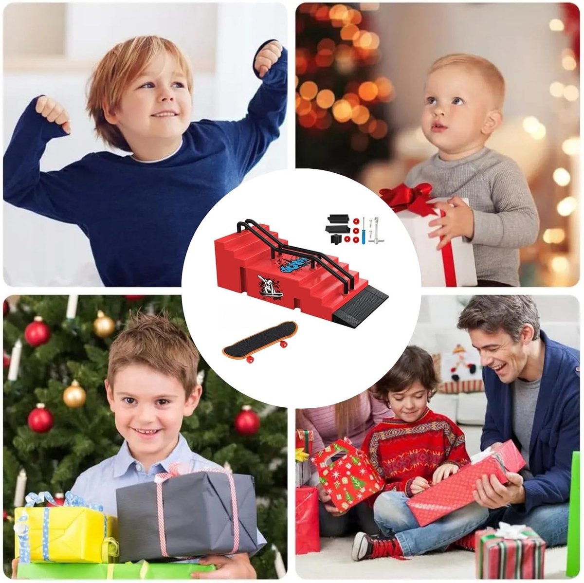 Thijox - Mini Vinger Skate en Ramp Kit - Skatepark Set voor Kinderen - Doe-Het-Zelf Mini Tech Deck - Rampen en Skate Hellingen - Perfect Cadeau voor J