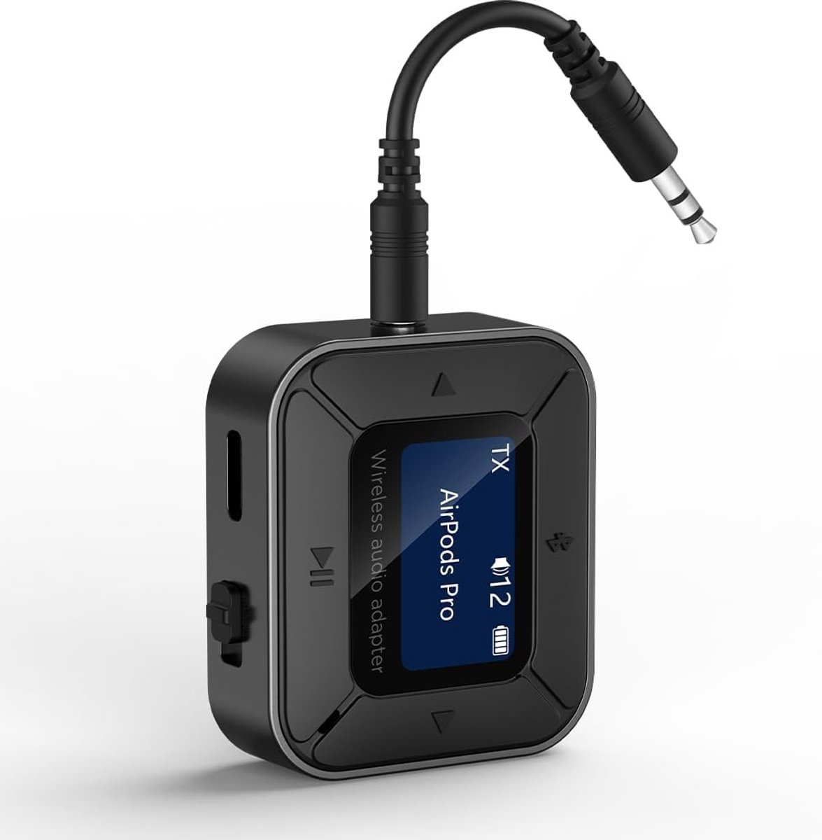 Thijox - Bluetooth Zender en Ontvanger Jack Bluetooth Adapter voor Vliegtuig met Display - 3,5 mm AUX Audio-Adapter voor Auto, TV, CD-Speler, Hoofdtel