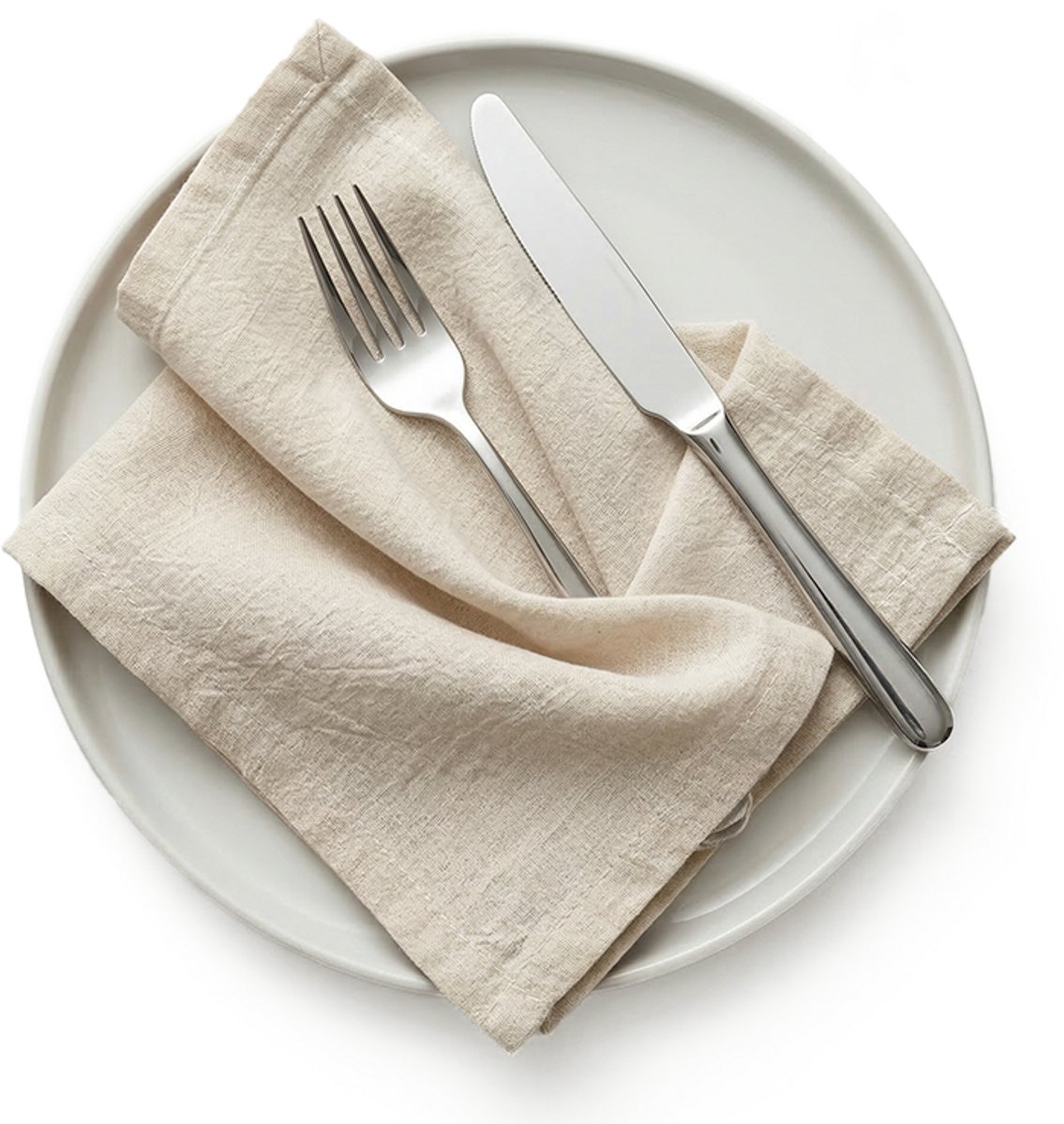 Servetten Katoen/Linnen - Set Van 4 - Beige — cadeau in Wonen & Interieur - foto 3