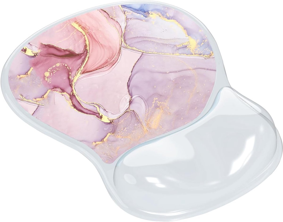 Ergonomische Muismat met Gelkussen en Handsteun, Antislip Onderkant voor Computer en Laptop, Marmerdesign en Comfortabel Gebruik