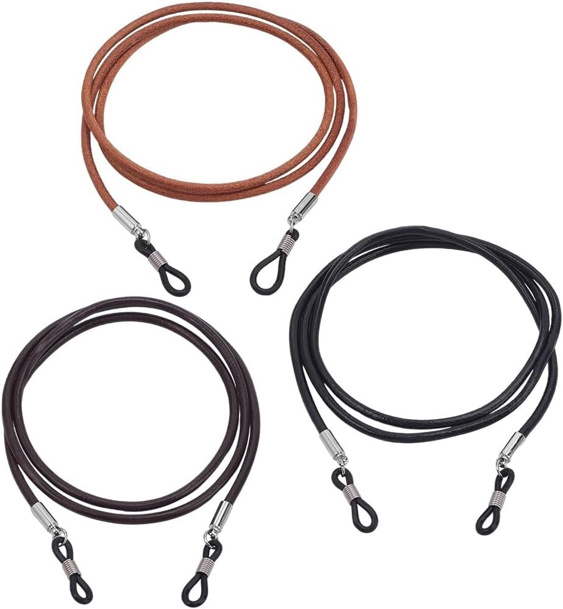 Verstelbare brillenband van rundleer, universeel koord voor brillen en zonnebrillen, ideaal voor mannen en vrouwen, trendy en praktisch