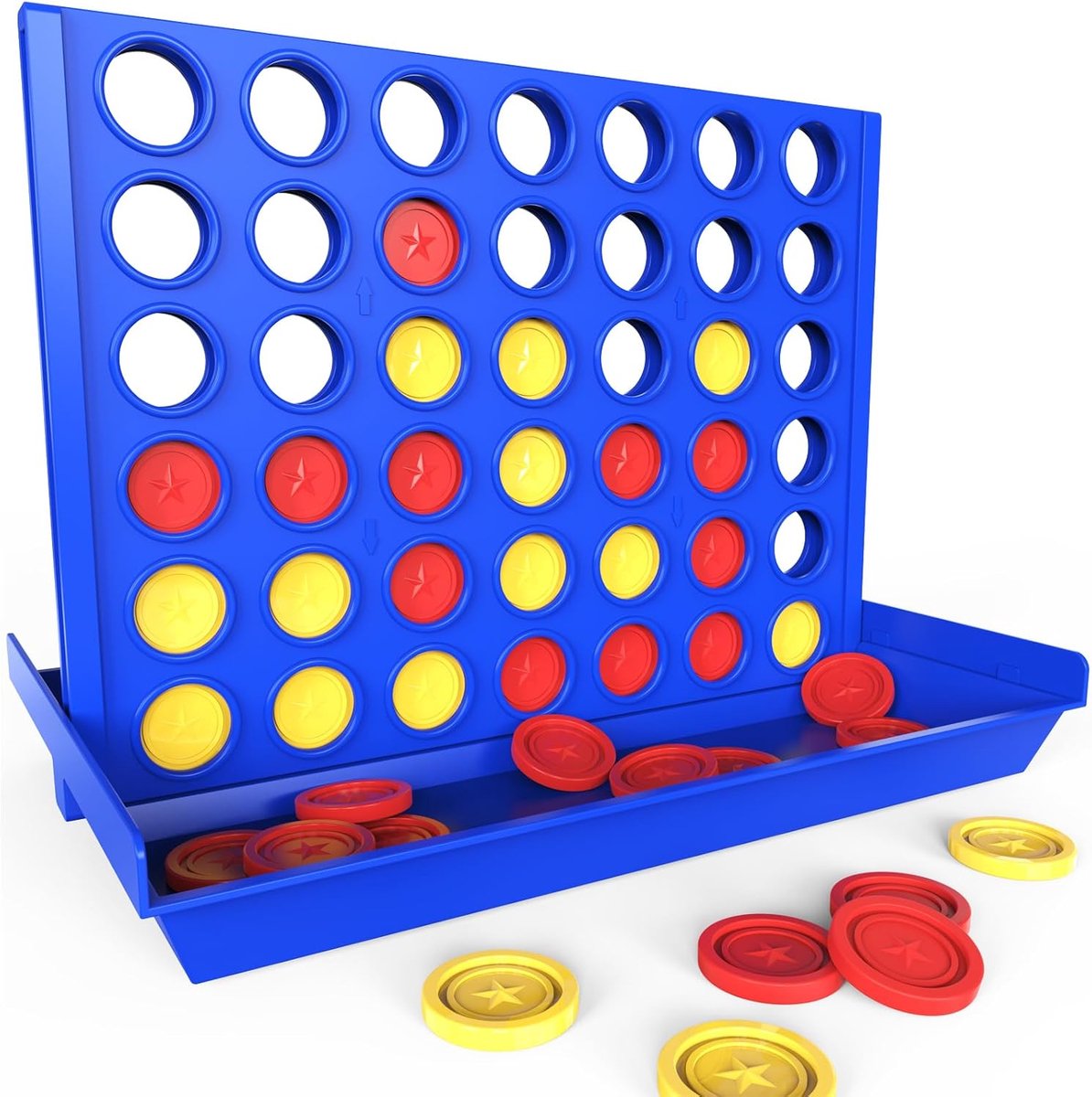 Thijox - Pup Go Groot Formaat 4 op een Rij Bordspel voor Kinderen 3-8 Jaar, Educatief Spel voor 2 Spelers, Strategisch Bordspel met 6 Reserveschijven,