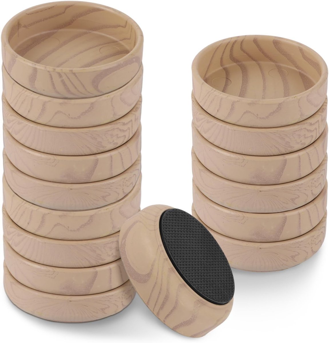 16 Stuks 60mm Rubber Base Swing Cups voor Meubels, Antislip Vloerbeschermers voor Houten Vloeren en Tapijten, Ideaal voor Stoelen, Tafels en Bedden