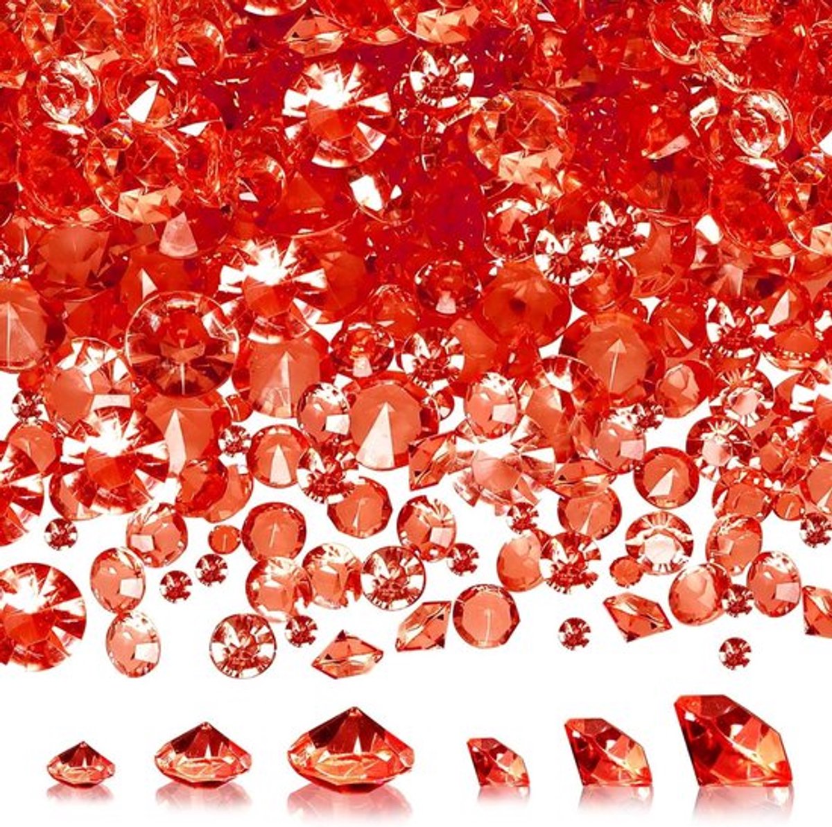 Acrylkristallen - Diamantedelstenen - Rood - Kamerdecoraties - Tafeldecoratie Vaaskralen - Geschikt voor 3 mm 6 mm 10 mm - 5000 stuks