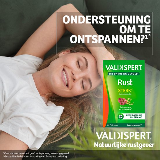 Valdispert Rust Sterk - Natuurlijk voedingssupplement met Valeriaanwortel voor rust & ontspanning* en vitamine B12- 50 tabletten