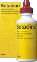 Betadine Oplossing - Desinfectie - Voorkomt wondinfecties - Verkleint kans op littekens - Bevat povidonjodium - 30 ml