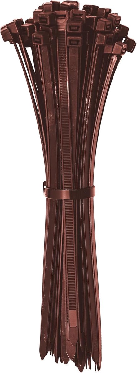 Thijox - Kabelbinders Bruin 150 x 2,5 mm - 100 Stuks - Klein - Perfect voor Thuis, Kantoor, Tuin en Werkplaats - Ideaal Kabelbeheer voor Binnen en Bui