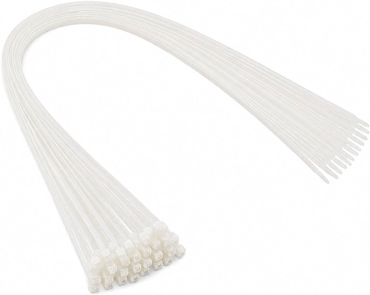 On1shelf Standard Cable Ties, 920mm x 4.8mm, White, 91.4cm Nylon Cable Ties, Pack of 10, Tensile Strength 21.8kg - ShopVlot