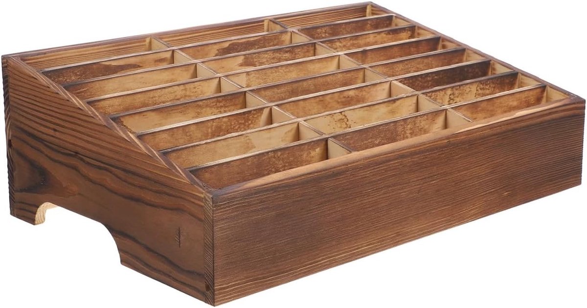 Houten telefoonhouder met meerdere rasters, bureau organizer en opbergdoos van hoogwaardig hout voor thuis en in het klaslokaal, ideaal voor efficiëntie en netheid
