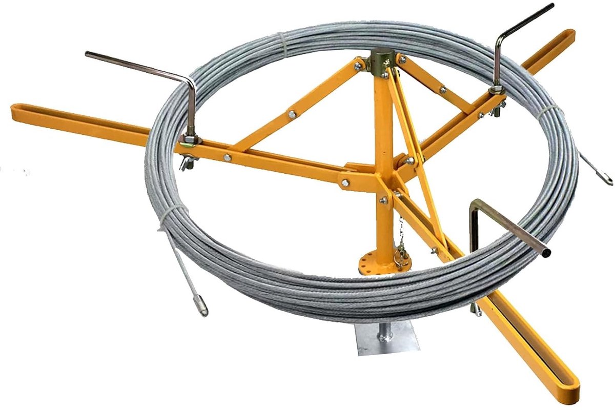 Verstelbare Draadafroller voor Zware Draad met Remsysteem, Geschikt voor Spoelen van 48 tot 105 cm, Ideaal voor Elektriciteitslijnen en Tuinprojecten