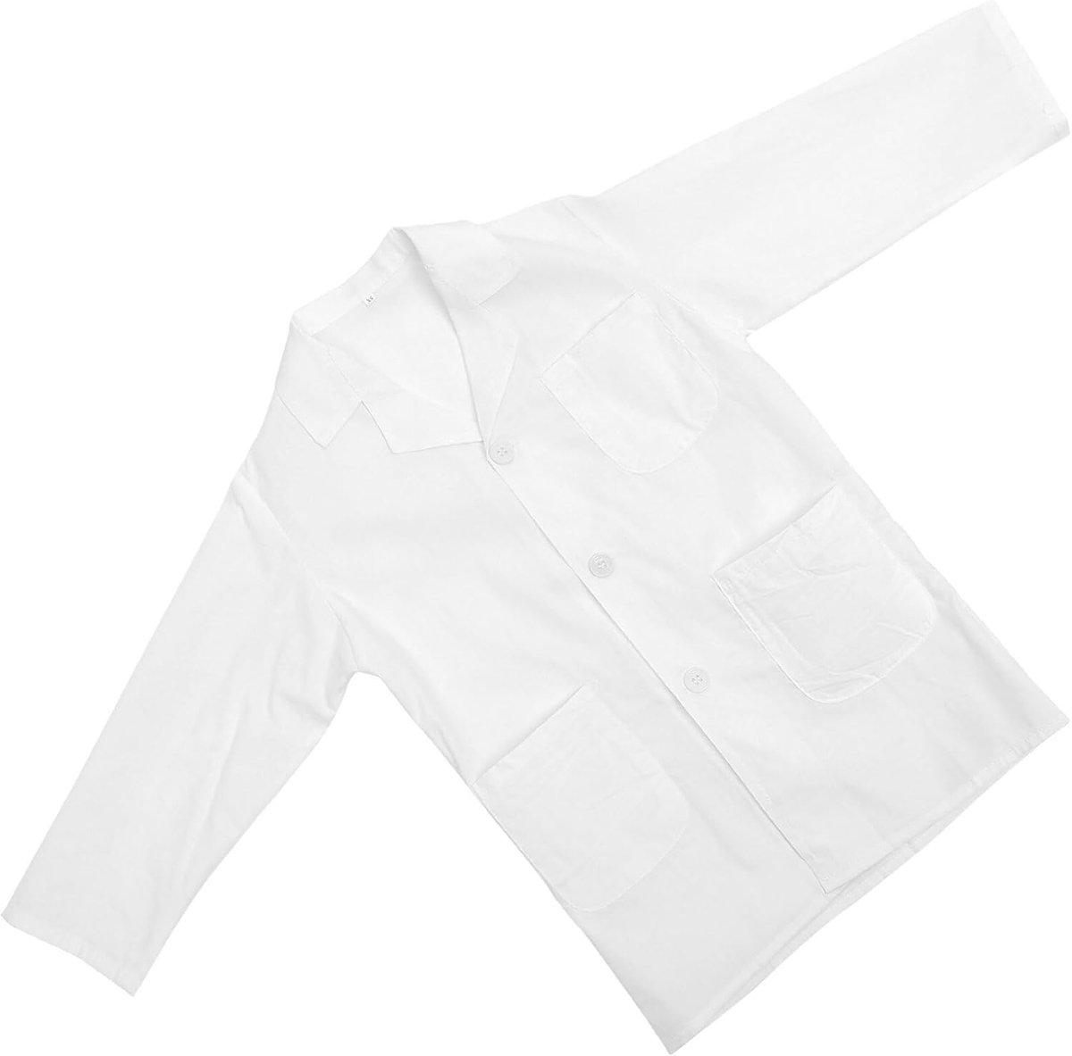 Unisex Laboratoriumjas voor Jongens en Meisjes - Wit - Wetenschappelijk Kostuum met Zakjes en Drukknopen voor Carnaval en Halloween Rollenspel