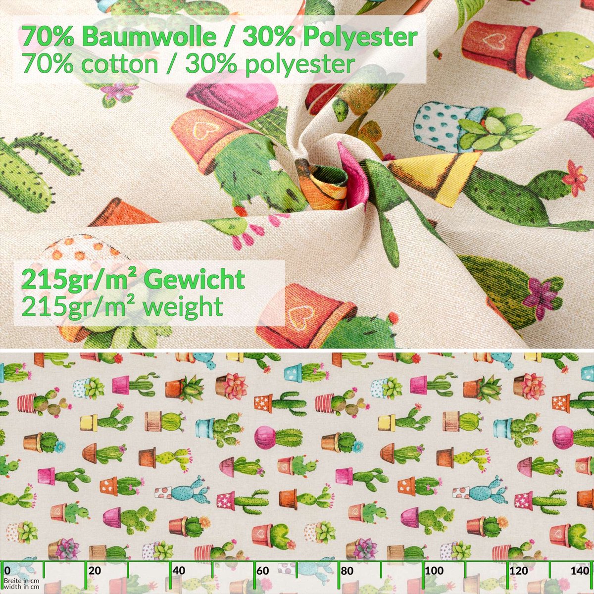 ANRO Tafelkleed Cactussen Meerkleurig Ovaal 240x140cm Rechte rand Afwasbaar Waterafstotend