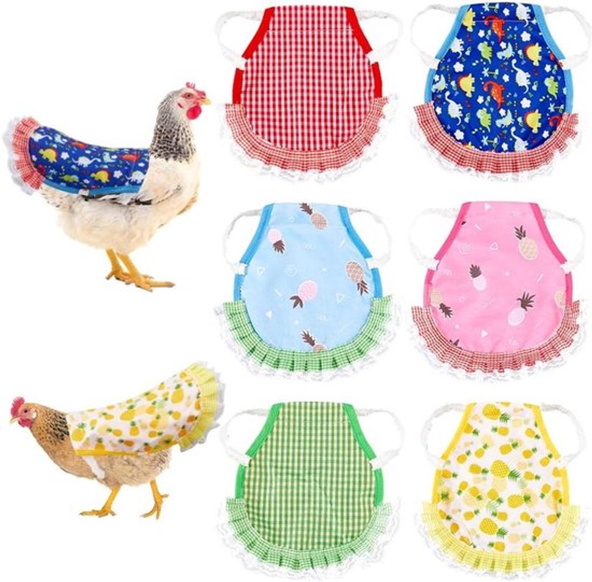 - Kippenzadel - Waterdichte beschermer - Kleurrijk - Pluimvee - Kip Jas - Elastische bandjes - Kippen - Groen - Accessoires voor pluimvee - Geschikt voor kippen
