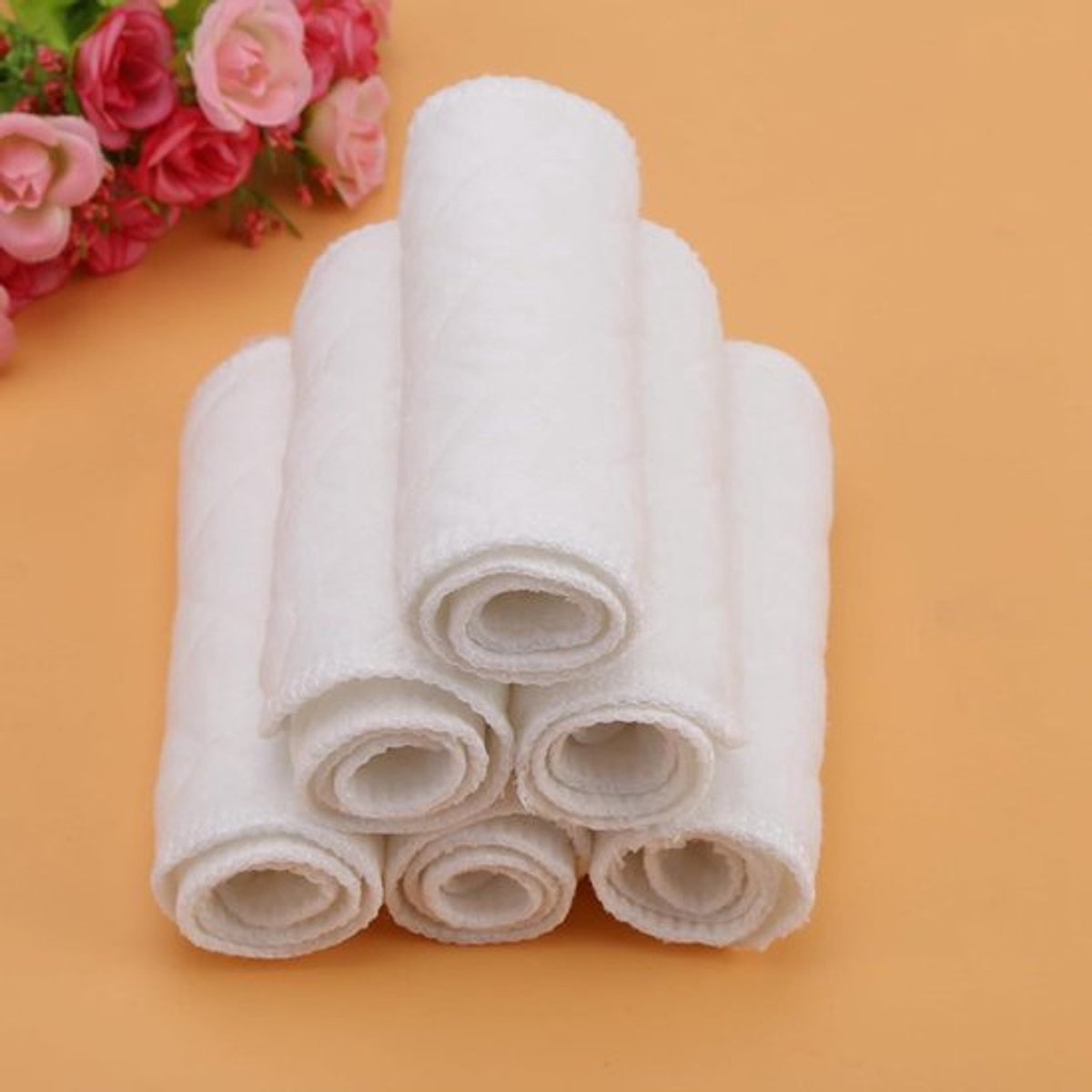Herbruikbare, wasbare luiers voor baby's - katoenen luiers - hoog absorptievermogen - zacht en veilig - inzetstukken - 10 stuks - milieuvriendelijk - geschikt voor baby's - diverse kleuren.