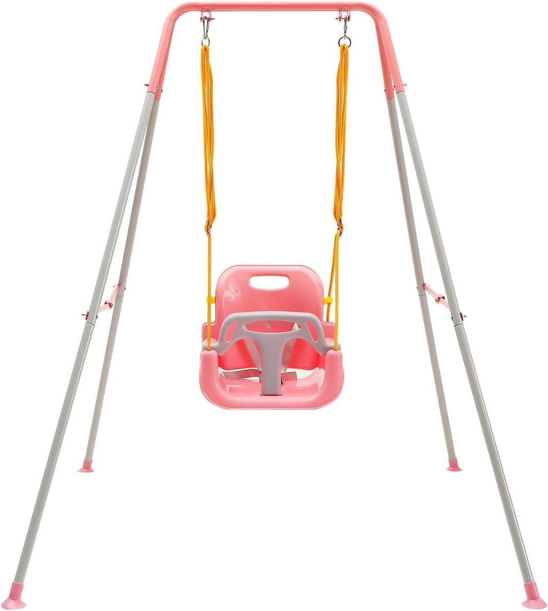 Babyschommel met Standaard 3-in-1 – Verstelbare Hoogte – Opvouwbaar – Inclusief 4 Zandzakken – Roze