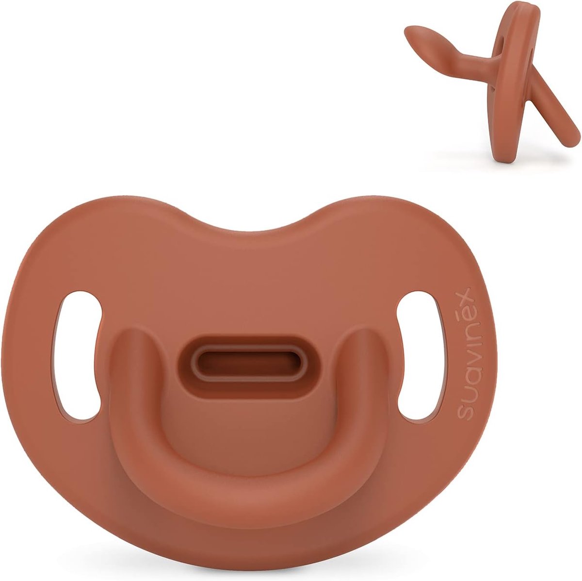Thijox - Siliconen fopspeen voor baby's 6-18 maanden, anatomische speen SX Pro, super zacht en flexibel, ideaal voor slapen, kleur baksteenrood