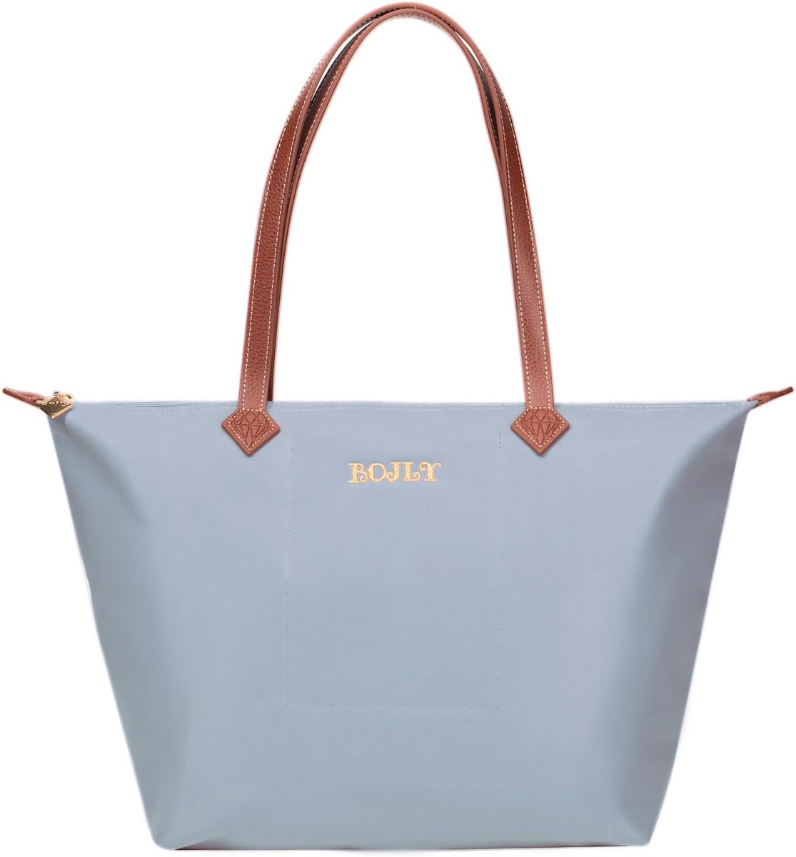 Thijox - Tote Bag Grote Shoppertas Dames, Lichte Opvouwbare Handtas, Waterdichte Nylon Schoudertas, Ritssluiting, Casual, Roestbruin, Avocado Groen, Z