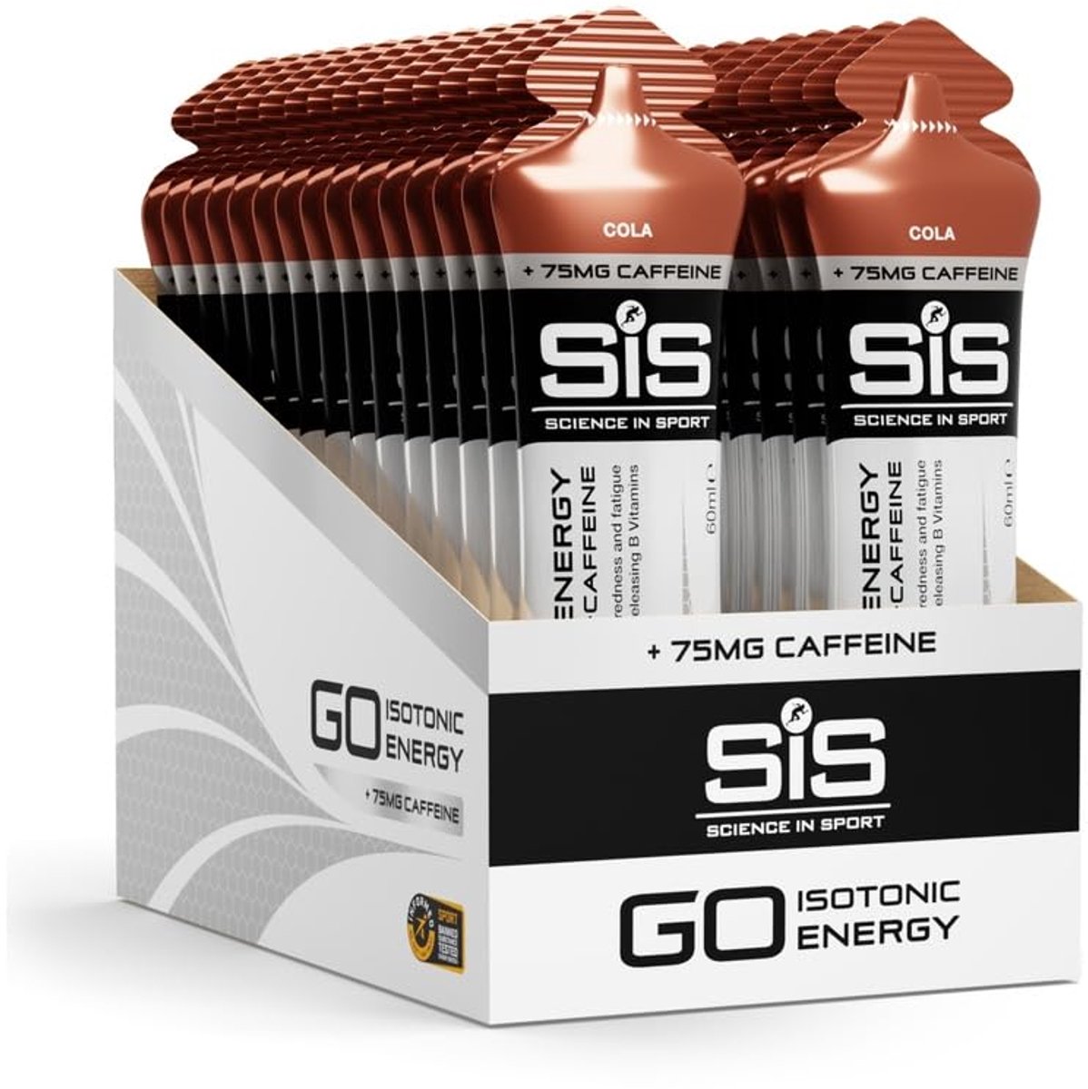 Science in Sport GO Energy + Caffeine Gels, Cola, Pak van 30