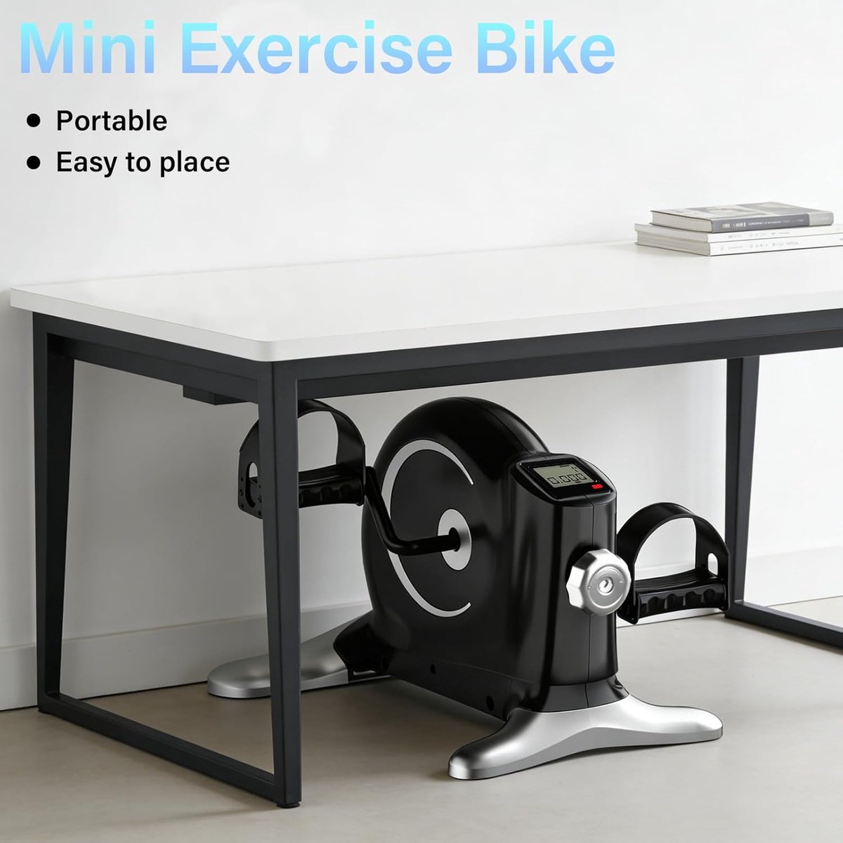 Thijox - TODO Pedaltrainer voor Senioren met LCD-Display, Mini Bike Hometrainer Zwart, Verstelbare Weerstand voor Thuis en Kantoor, Fitnessapparaat me