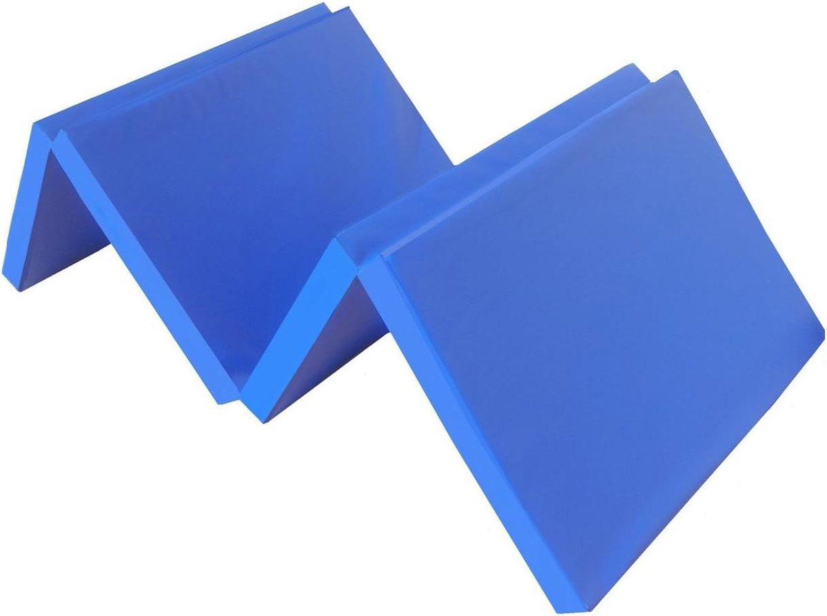 Klapmat Turnmat - Vloermat Fitnessmat - Gymnastiek Thuis - Hoge Dichtheid Schuim - 180 x 60 x 5 cm - Blauw