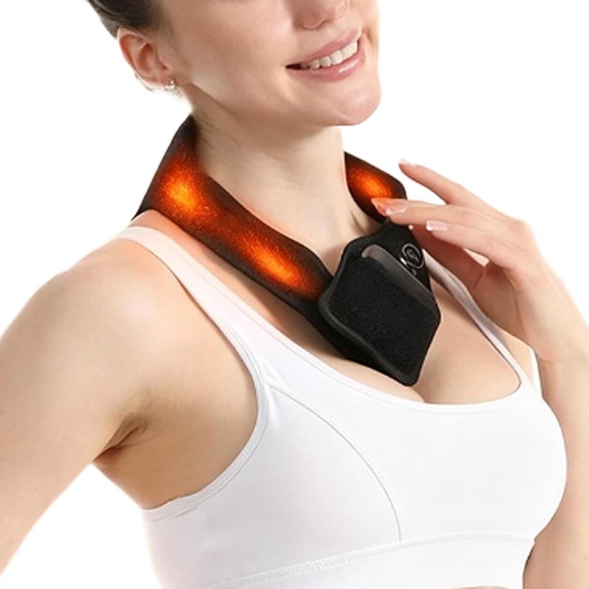Elektrische Nekwarmer - Verwarmde Sjaal Nek - Spierontspanning Bevorderen - 3-Traps Temperatuurregeling - 15 x 10 x 4 cm