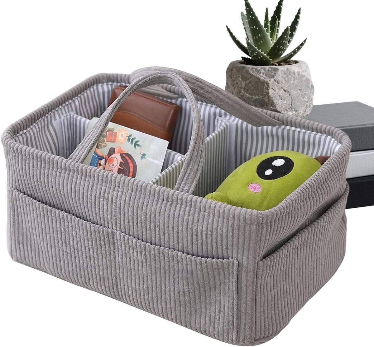 Luiermand Organizer - Luierhouder Tas - Babykamer Opbergen - Huidvriendelijke Stof - 38 x 25 x 18 cm - Grijs
